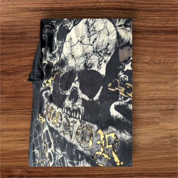 Xzavier Da Grind "Honor” with rhinestones sparkling skull T-Shirt | XL - Picture 2 of 7